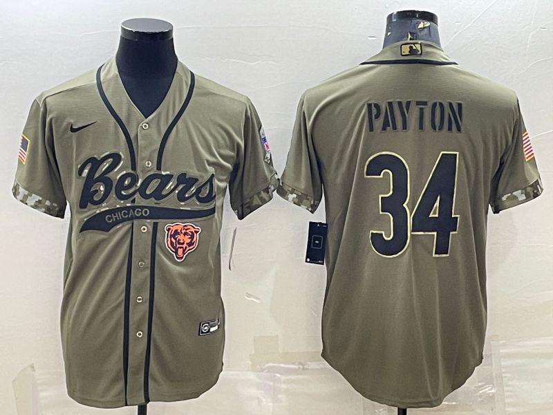 Men Chicago Bears #34 Payton salute green 2022 Nike Co branded NFL Jerseys->chicago bears->NFL Jersey